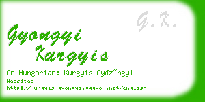 gyongyi kurgyis business card